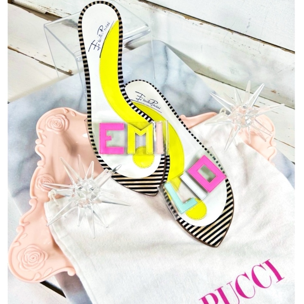 Emilio Pucci Rare Vibrant Logo Heeled Sandals